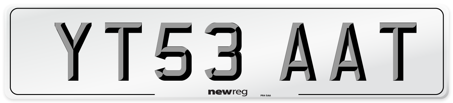 YT53 AAT Number Plate from New Reg